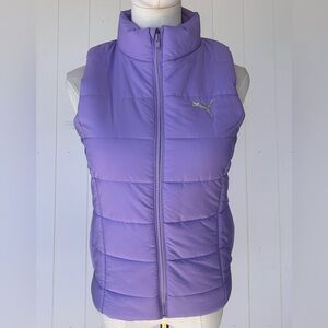 Puma Brand Girls Puffer Vest Zip Front Light‎ Purple Size Medium 10-12
